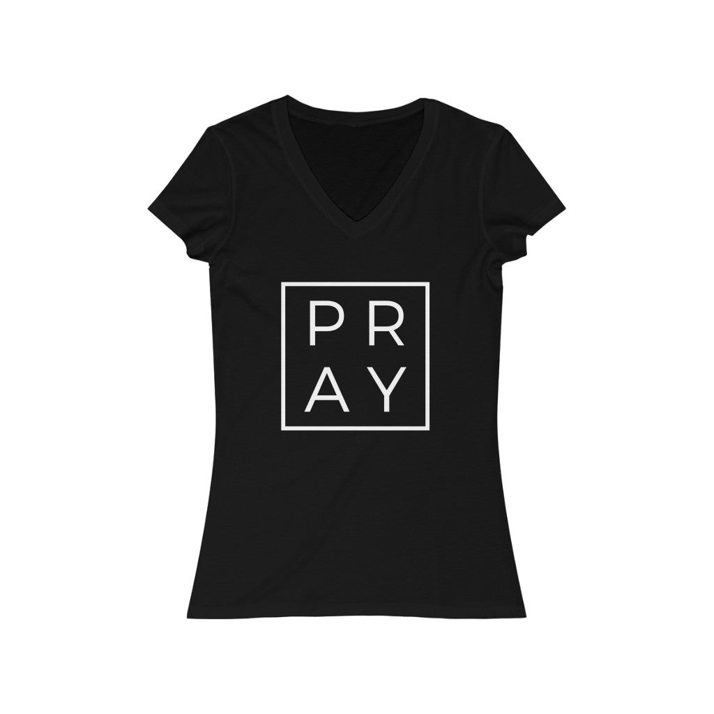Pray Women's Short Sleeve V-Neck Tee