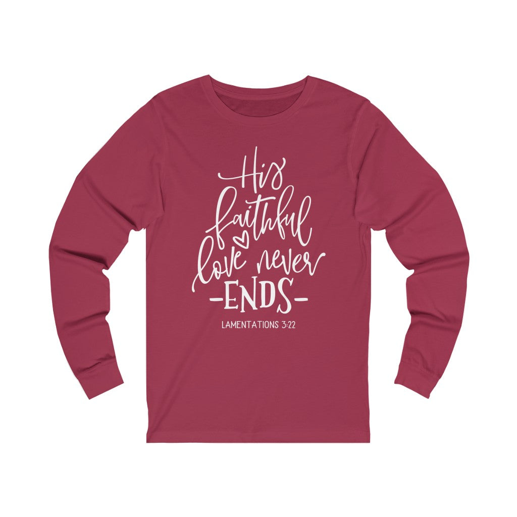 His Faithful Love Unisex Jersey Long Sleeve Tee