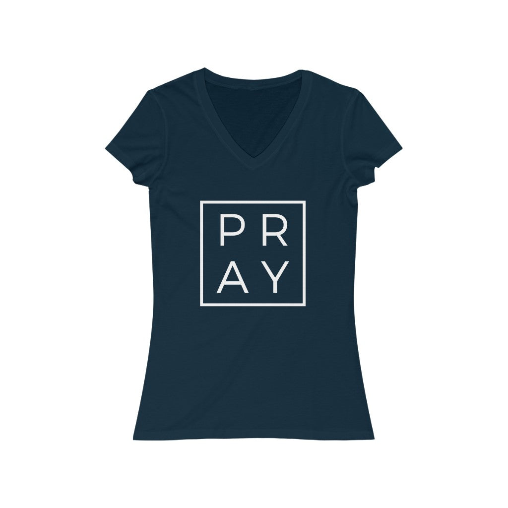 Pray Women's Short Sleeve V-Neck Tee