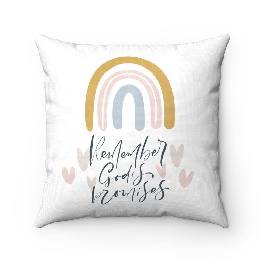 Remember God's Promises Spun Polyester Square Pillow