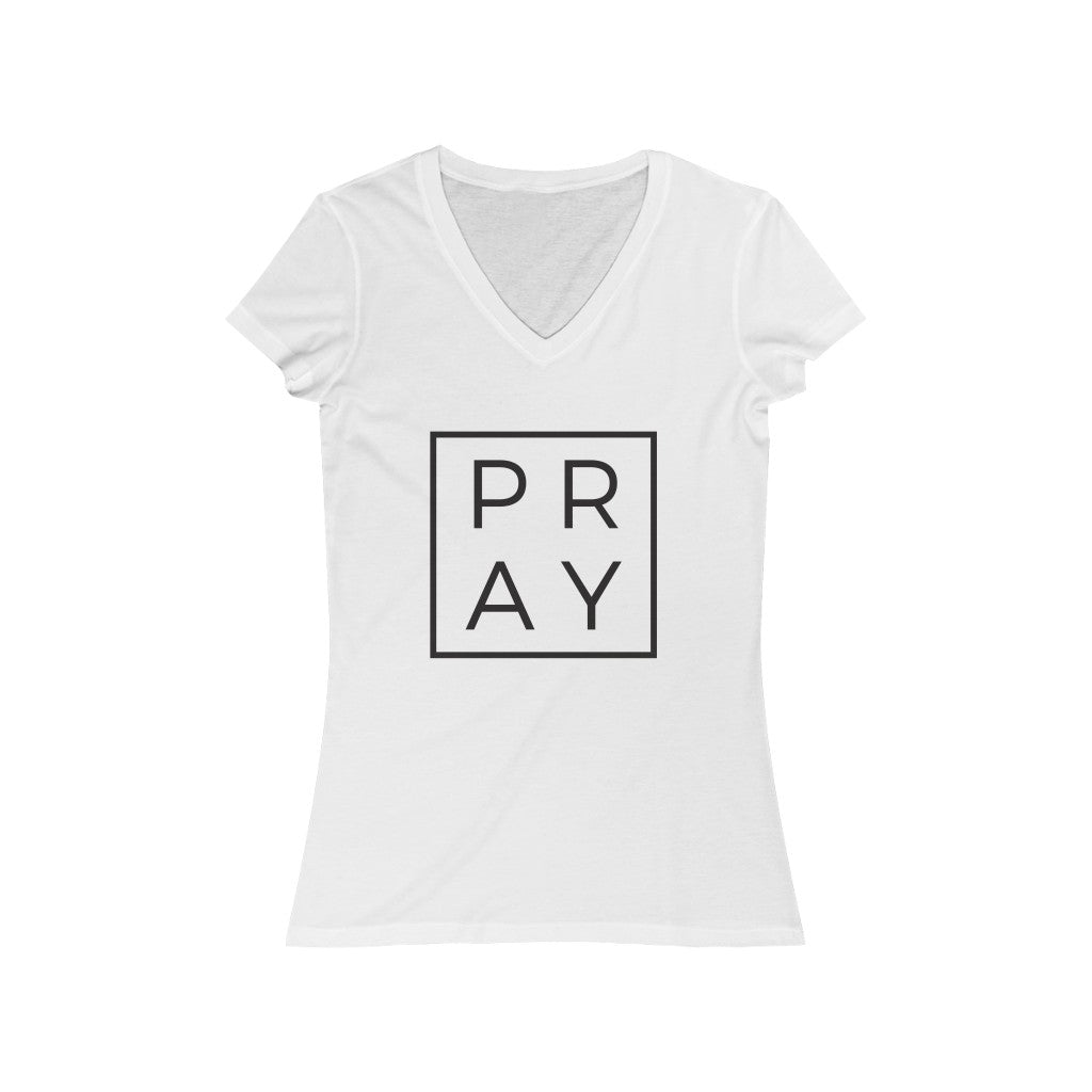 Pray Women's Short Sleeve V-Neck Tee