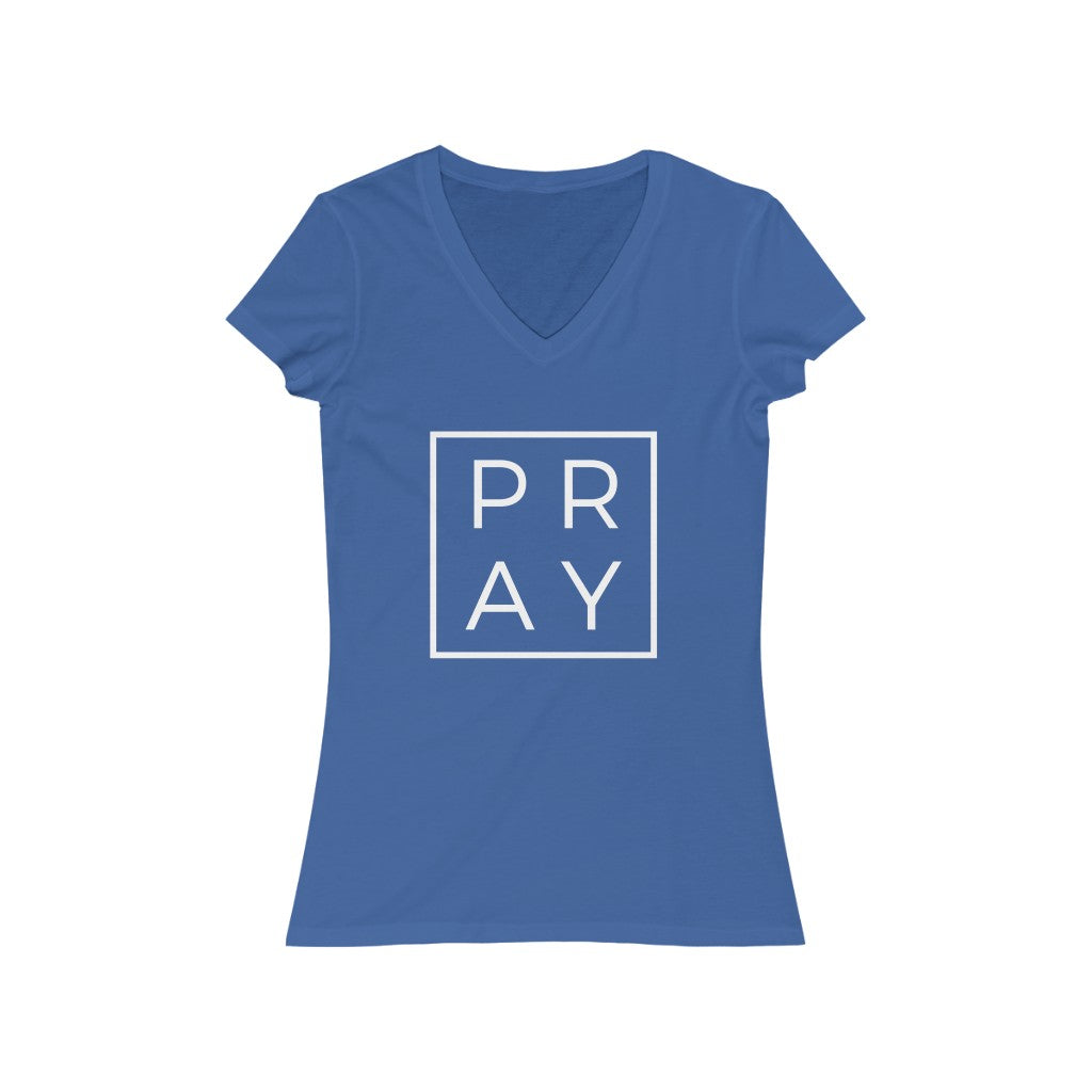 Pray Women's Short Sleeve V-Neck Tee