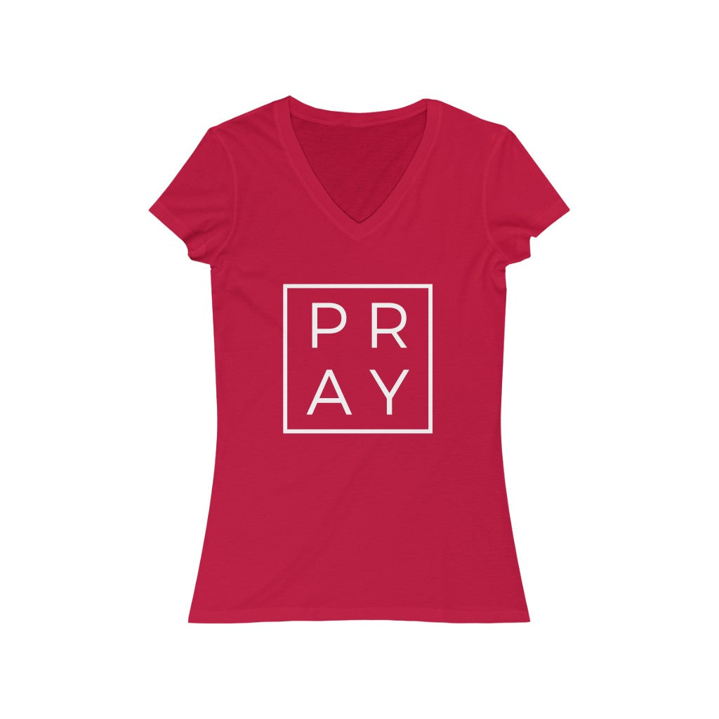 Pray Women's Short Sleeve V-Neck Tee