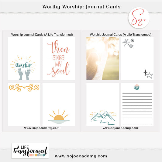 Worthy Worship Journal Cards: Set of 8 Cards