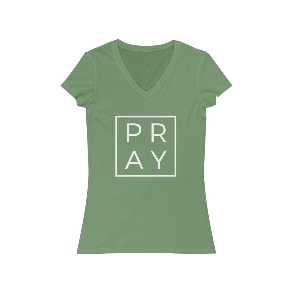 Pray Women's Short Sleeve V-Neck Tee