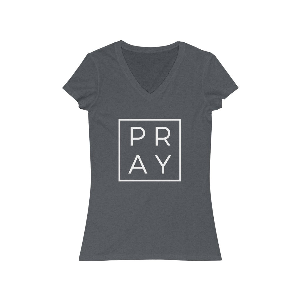 Pray Women's Short Sleeve V-Neck Tee