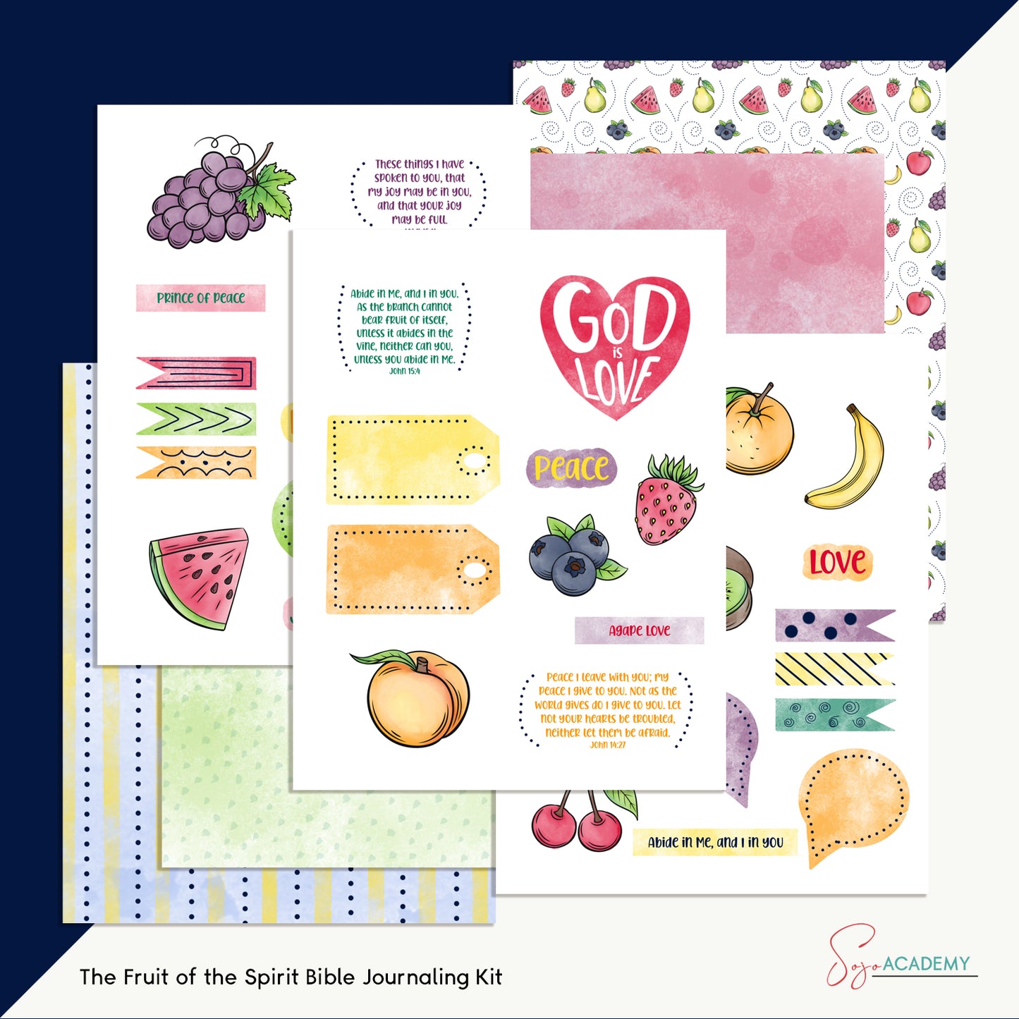 The Fruit of the Spirit: Abide in Christ and Bear Much Fruit (Part 1) Bible Journaling Kit