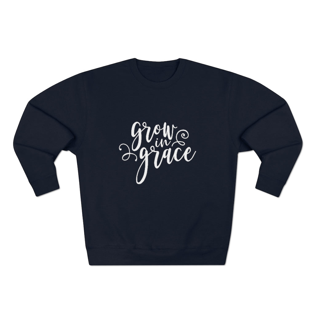 Grow in Grace Unisex Premium Crewneck Sweatshirt