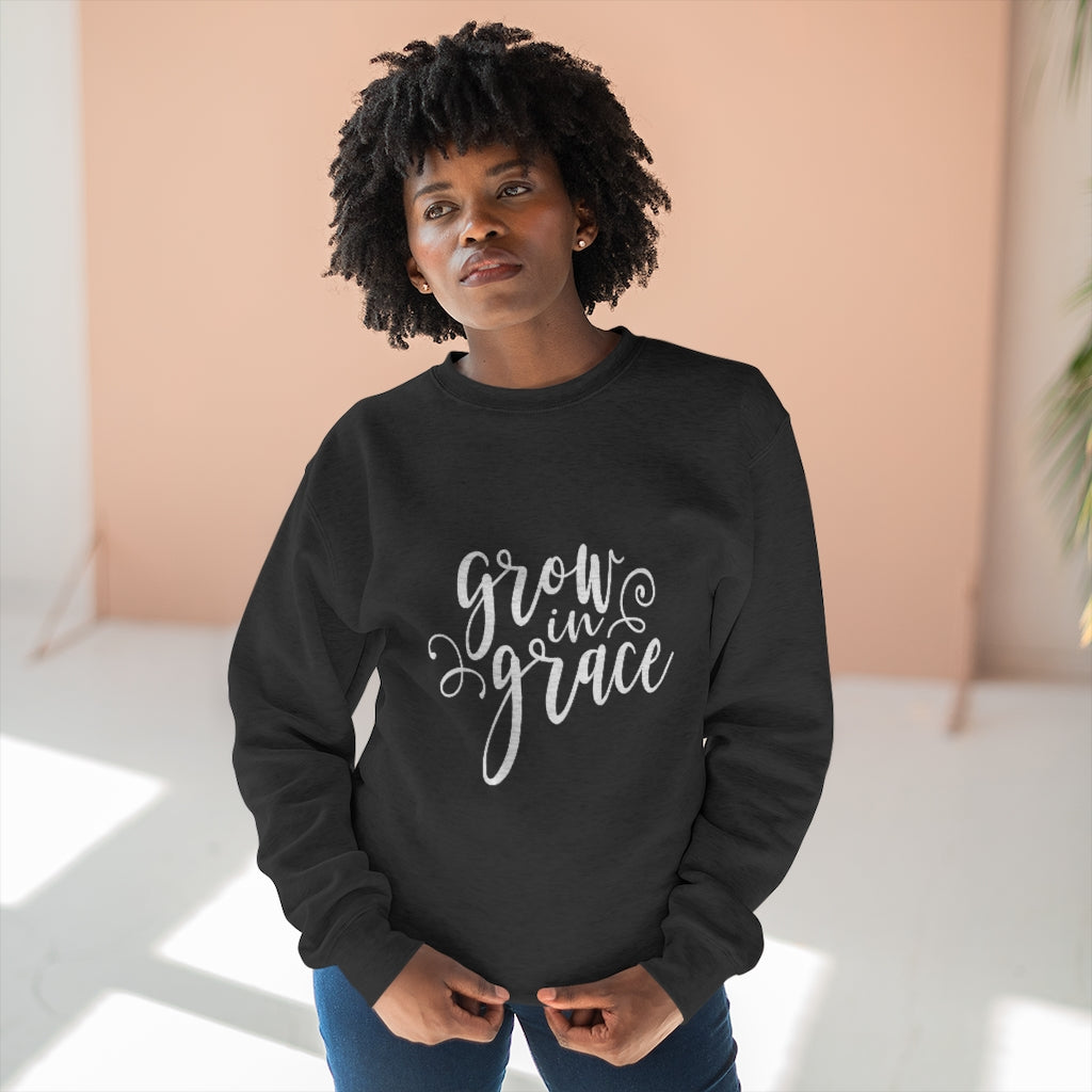 Grow in Grace Unisex Premium Crewneck Sweatshirt