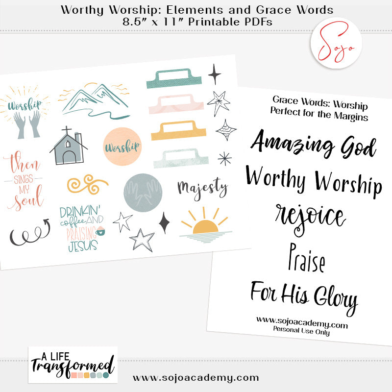 Worthy Worship Elements and Grace Notes: 2 pages