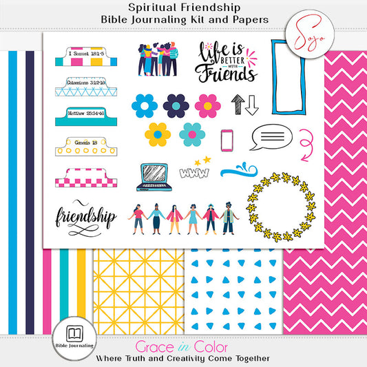 Friendship Bible Journaling Kit: 5 pages