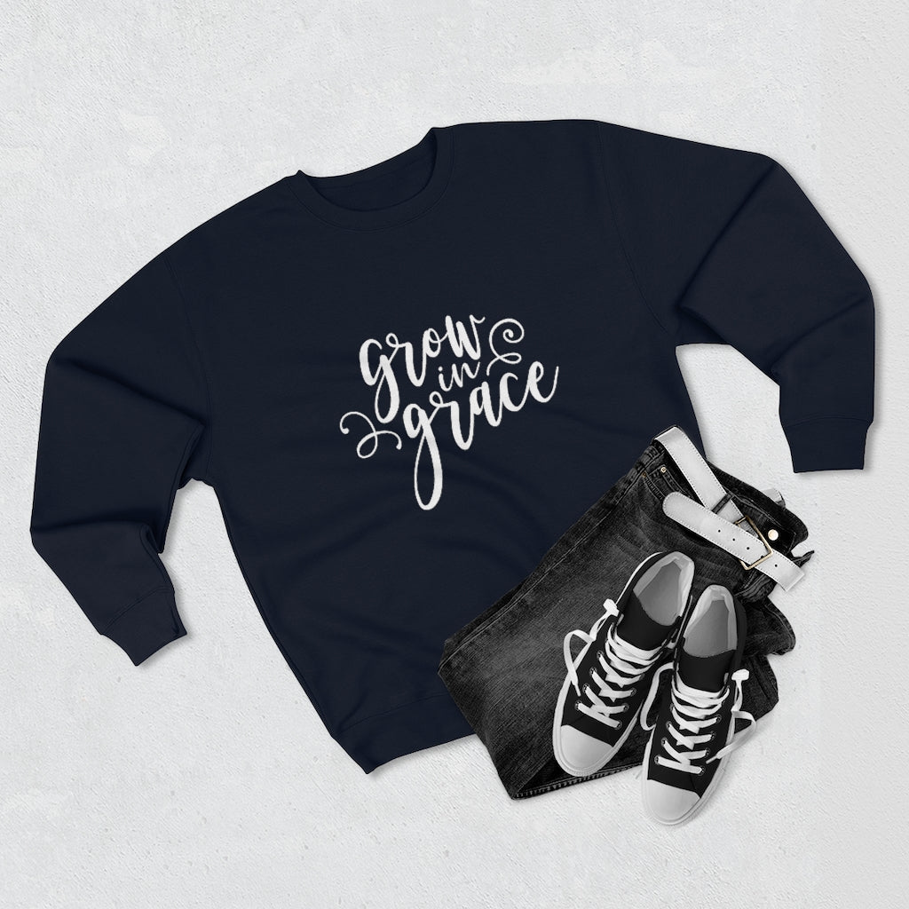 Grow in Grace Unisex Premium Crewneck Sweatshirt